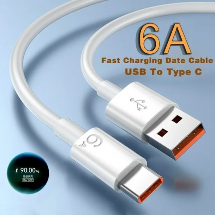 USB to Type-C 6A Charging Cable for Mobile Tablet Computer Camera 12M