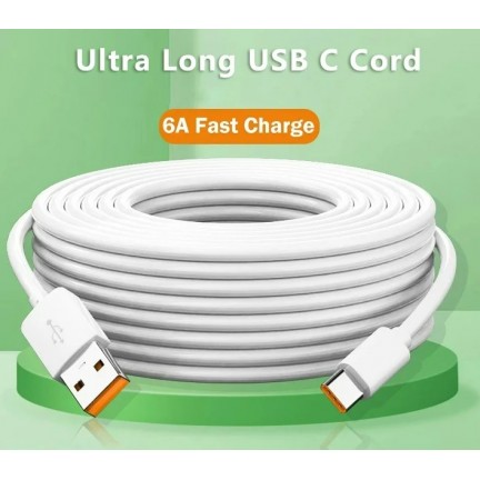 USB to Type-C 6A Charging Cable for Mobile Tablet Computer Camera 12M