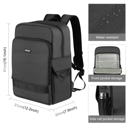 PULUZ Outdoor Portable Camera Dual Shoulders Backpack Laptop Bag