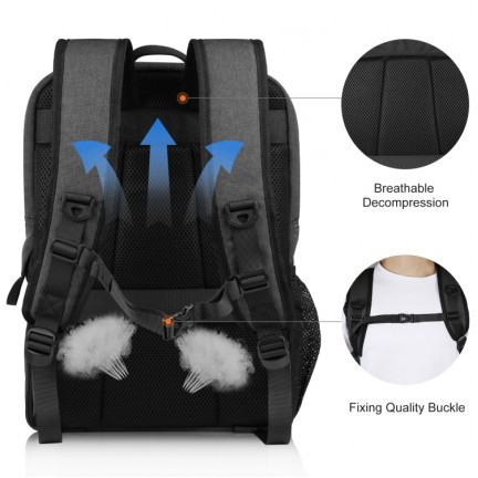 PULUZ Outdoor Portable Camera Dual Shoulders Backpack Laptop Bag