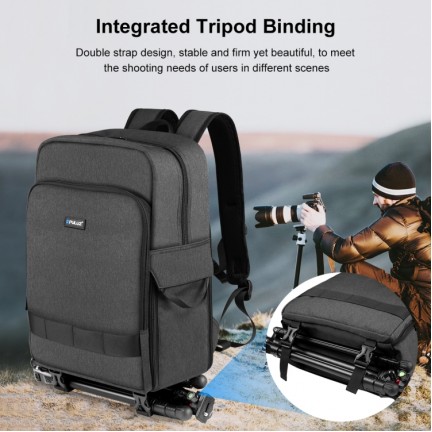 PULUZ Outdoor Portable Camera Dual Shoulders Backpack Laptop Bag