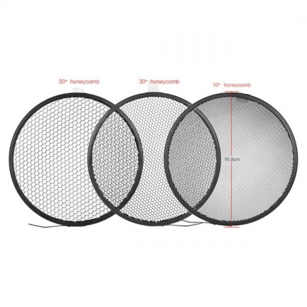 Standard Reflector Diffuser Lamp Shade Dish with 10° 30° 50° Honeycomb Grid for Bowens Mount Studio Strobe Flash Light Speedlite