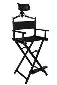 Makeup Folding Chair Aluminum Frame Artist Directors Chair With Headrest