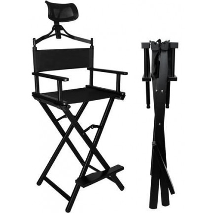 Makeup Folding Chair Aluminum Frame Artist Directors Chair With Headrest