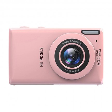 Digital Camera 64MP Video Camera with 18x Digital Zoom Auto-Focus 2.8" IPS Screen (Pink)