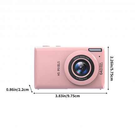 Digital Camera 64MP Video Camera with 18x Digital Zoom Auto-Focus 2.8" IPS Screen (Pink)