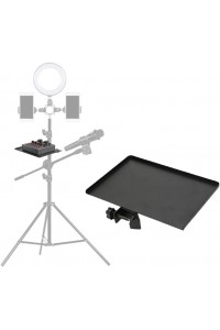 Universal Sound Card Tray Iron Clamp Microphone Stand Tabletop Tripod Shelf Speaker Clamp-On Mic Stand Speaker Stand Tray