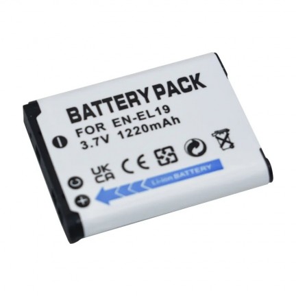 Camera Battery 1220 mAh for EN-EL19 for Nikon Coolpix S32 S33 S100 S2500 S2750 S3100 S3200 S3300 S3400 S3500