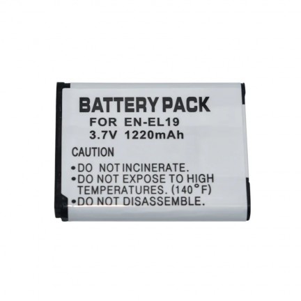 Camera Battery 1220 mAh for EN-EL19 for Nikon Coolpix S32 S33 S100 S2500 S2750 S3100 S3200 S3300 S3400 S3500