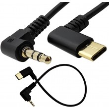 USB Type-C to 3.5mm 90 Degree Double elbow Right Angled Audio Aux Jack