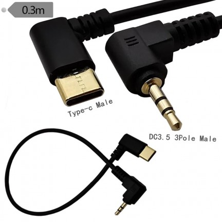 USB Type-C to 3.5mm 90 Degree Double elbow Right Angled Audio Aux Jack