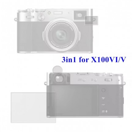 3in1 Tempred Glass For FUJIFILM X-100V/X-100VI