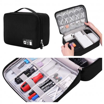 Digital Storage Bags Electronics Cable Organizer, Men Women Storage Bag Makeup and Jewelry Vanity Box