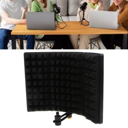 3Mini Panels Microphone Isolation Windscreen Shield Foldable Studio Acoustic Screen Foam for Recording Live Broadcast