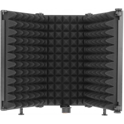 Foldable Microphone Reflection Filter 3 Doors Mic Sound Isolation Shield Acoustic