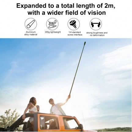 PULUZ 2M Metal Selfie Stick Monopod for Insta360 One RS/X2/X3/X4