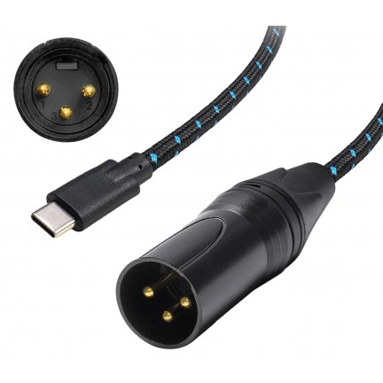 Type C to XLR Cable 3 Pin XLR High Speed Sound Quality Connection Device Audio Cable Adapter for 100cm