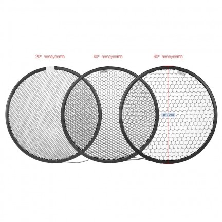 Standard Reflector Diffuser Lamp Shade Dish with 20° 40° 60° Honeycomb Grid for Bowens Mount Studio Strobe Flash Light Speedlite