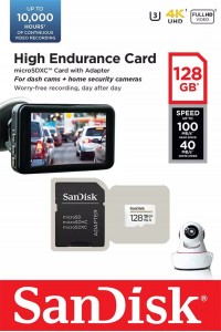 SanDisk 128GB High Endurance MicroSDXC Card for Dash Cam & Home Security Camera