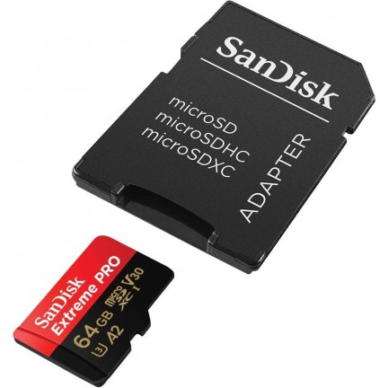 Sandisk Extreme Pro 64GB MicroSDXC 200MB/s Memory Card with SD Adapter