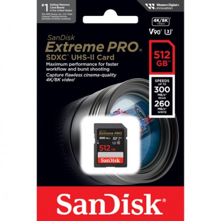 SanDisk 512GB Extreme PRO UHS-II SDXC Memory Card