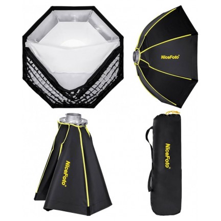 NiceFoto LA-2000A 200W Bi-Color COB LED Video Light With ES-100 100cm Softbox/Stand