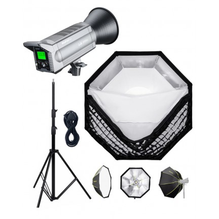 NiceFoto LA-2000A 200W Bi-Color COB LED Video Light With ES-100 100cm Softbox/Stand