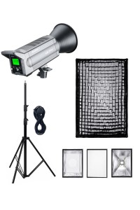 NiceFoto LA-2000A 200W Bi-Color COB LED Video Light With ES-690 60x90cm Softbox/Stand