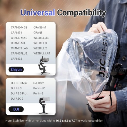 Stabilizer Gimbal Rain Cover fits DJI RS4/RS3 Pro Mini RSC 2 Ronin-SC Zhiyun WEEBILL 3S CRANE 4 & Stabilizer Below 16.3×8.6×7.7″