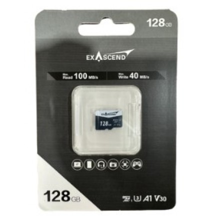 Exascend Element UHS-I V30 A1 MicroSDXC 128GB MicroSD Memory Card