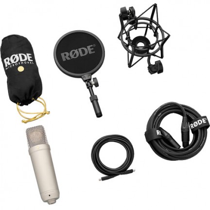 RODE NT1 5th Generation Large-Diaphragm Cardioid Condenser XLR/USB Microphone (Silver)