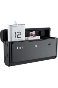 TELESIN Pocket-Size 3-Slot Charger Box & 2 Stamina Batteries Kit for GoPro HERO 9/10/11/12