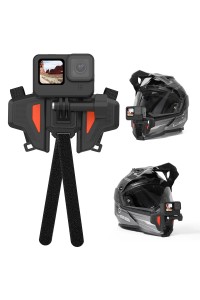 TELESIN Motorcycle Helmet Chin Mount for Action Cameras(Orange)