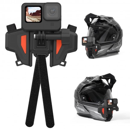 TELESIN Motorcycle Helmet Chin Mount for Action Cameras(Orange)