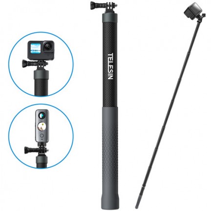 TELESIN New Design 3m Carbon Fiber Selfie Stick