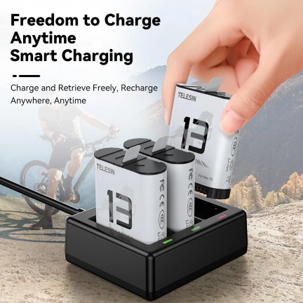 TELESIN Triple Battery Charger for GoPro Hero 13