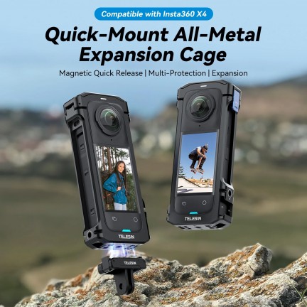 TELESIN Full Metal Expansion Cage For Insta360 X4