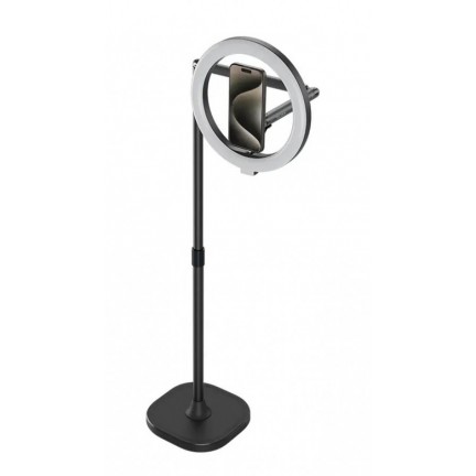 TELESIN Mobile Magnetic Floor Stand with 10 inch LED Photography Ring Light Selfie Fill Lamp