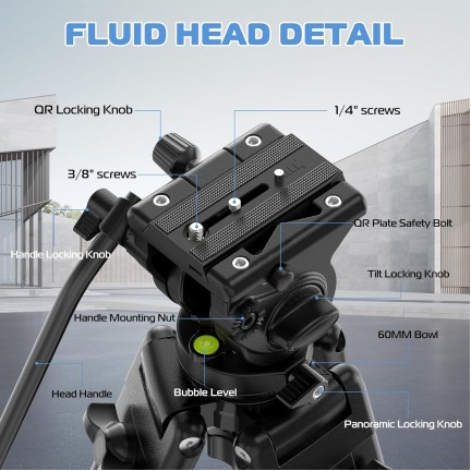 Ulanzi MT-81 Heavy-Duty Video Tripod with Fluid Head