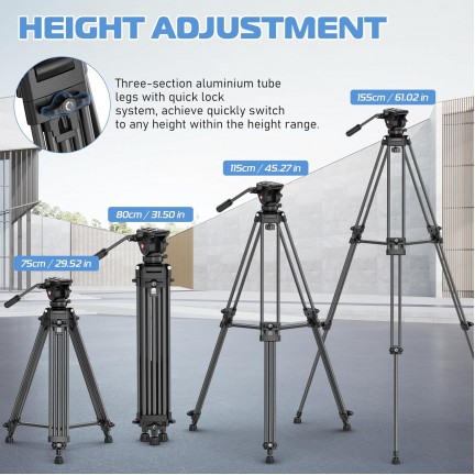 Ulanzi MT-81 Heavy-Duty Video Tripod with Fluid Head