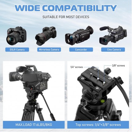 Ulanzi MT-81 Heavy-Duty Video Tripod with Fluid Head