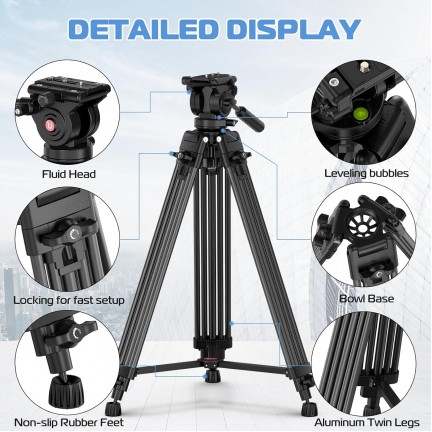 Ulanzi MT-81 Heavy-Duty Video Tripod with Fluid Head