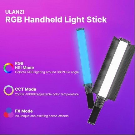 Ulanzi VL360 RGB 38W LED Light Stick with Barn Door