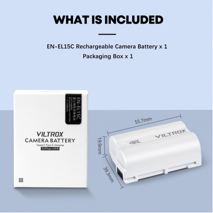 VILTROX EN-EL15C Rechargeable Lithium-Ion Battery with USB-C Charging Port