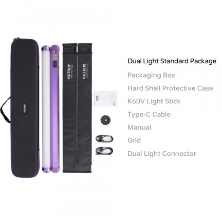 VILTROX K60V Handheld RGB LED Light Stick Neon Purple (22.8")