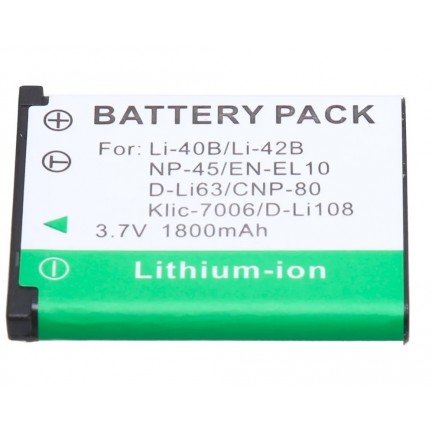 Camera Battery for Olympus Pentax D-Li63 Fuji NP-45 Nikon EN-EL10 NP80 CNP80 K7006