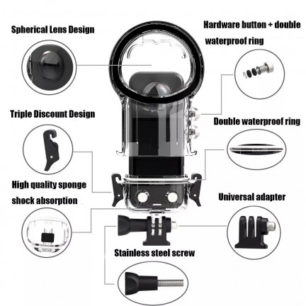 Insta360 X4 Dive Case Waterproof Case Housing Underwater 40M Protector