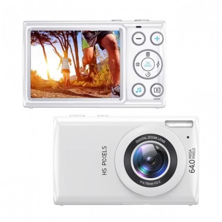 Digital Camera MP3 Player Auto Focus 2.8inch Screen Compact US - white