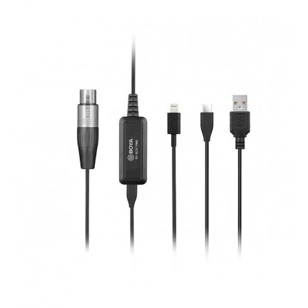 BOYA BY-BCA7 Pro XLR to Lightning & USB-A & Type-C Connectors Microphone Cable