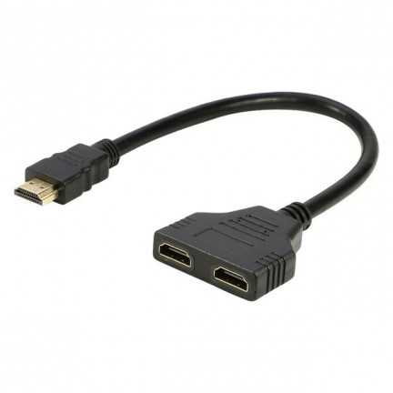 HDMI Male To Dual HDMI Female 1 To 2 Way Splitter